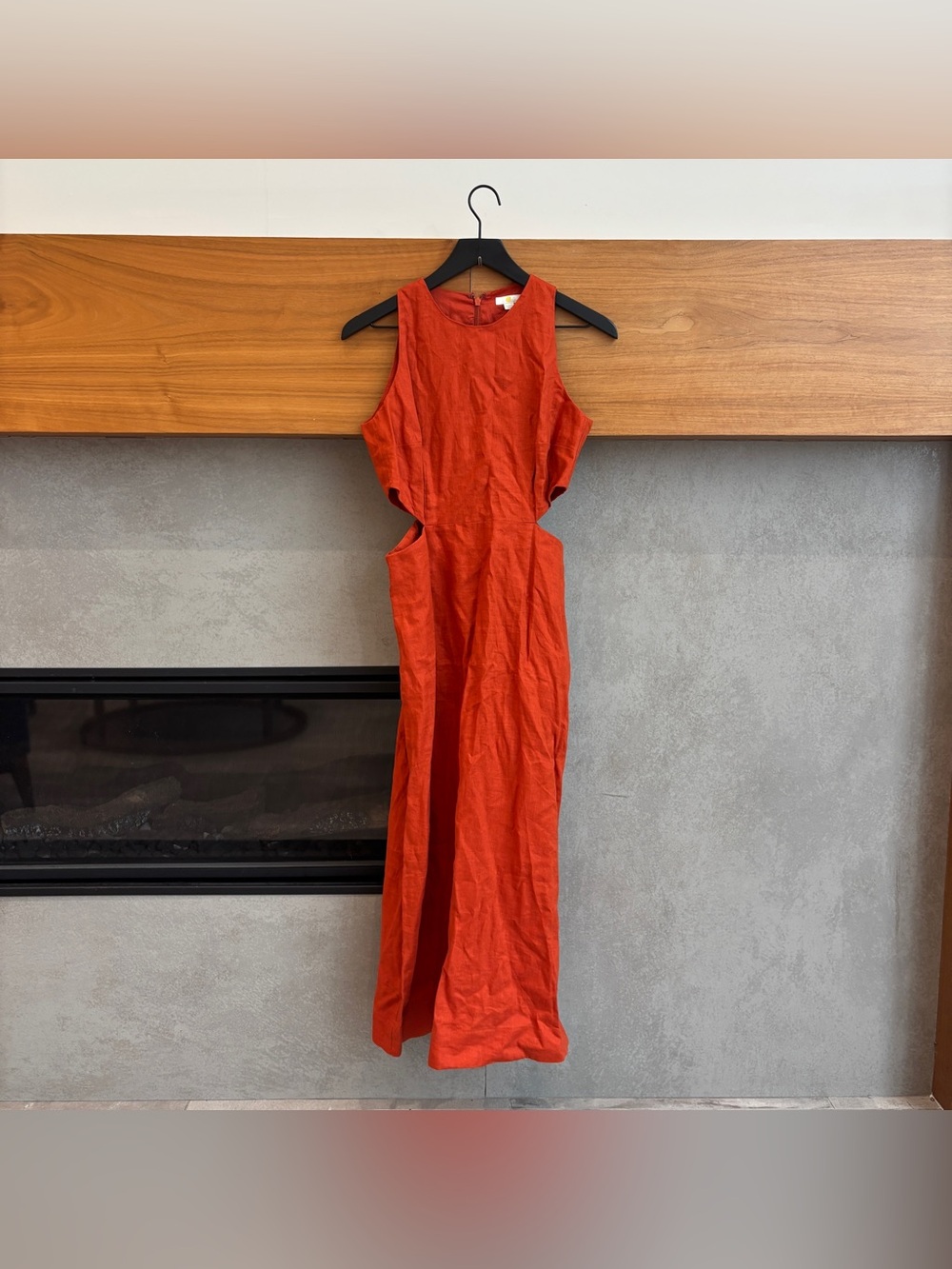 Boden Cut Out Linen Midi Dress, Size 6R
